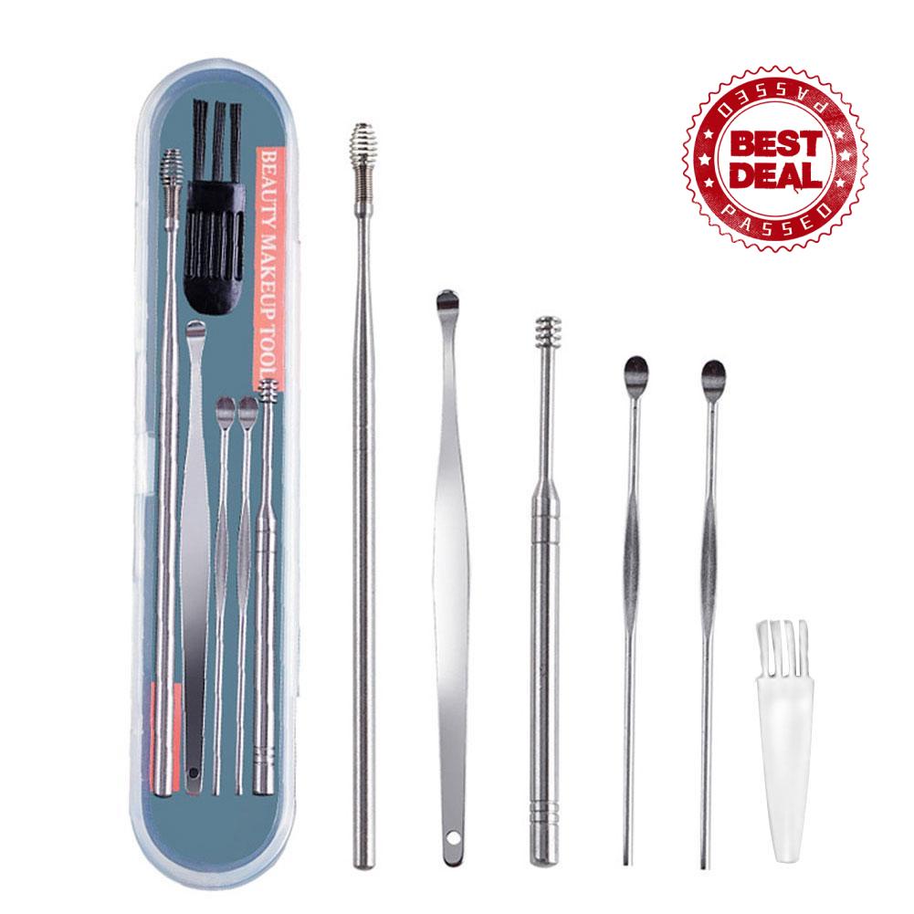 [Hàng mới về] Set 6 dụng cụ lấy ráy tai hai đầu bằng gỉ không thép M9L8