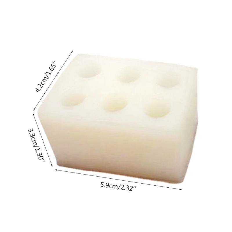 Khuôn silicone làm nến/xà phòng 6 ô hình trụ đơn giản
