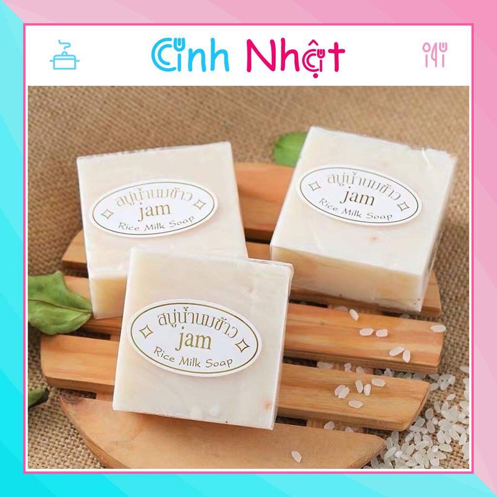 hot trend LỐC 12 BÁNH XÀ PHÒNG CÁM GẠO-XÀ PHÒNG TRẮNG DA THÁI LAN JAM RICE MILK SOAP