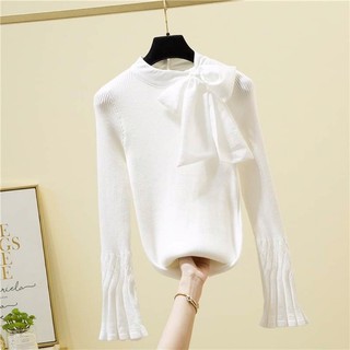 [Hàng order] Áo len cổ thắt nơ điệu đà