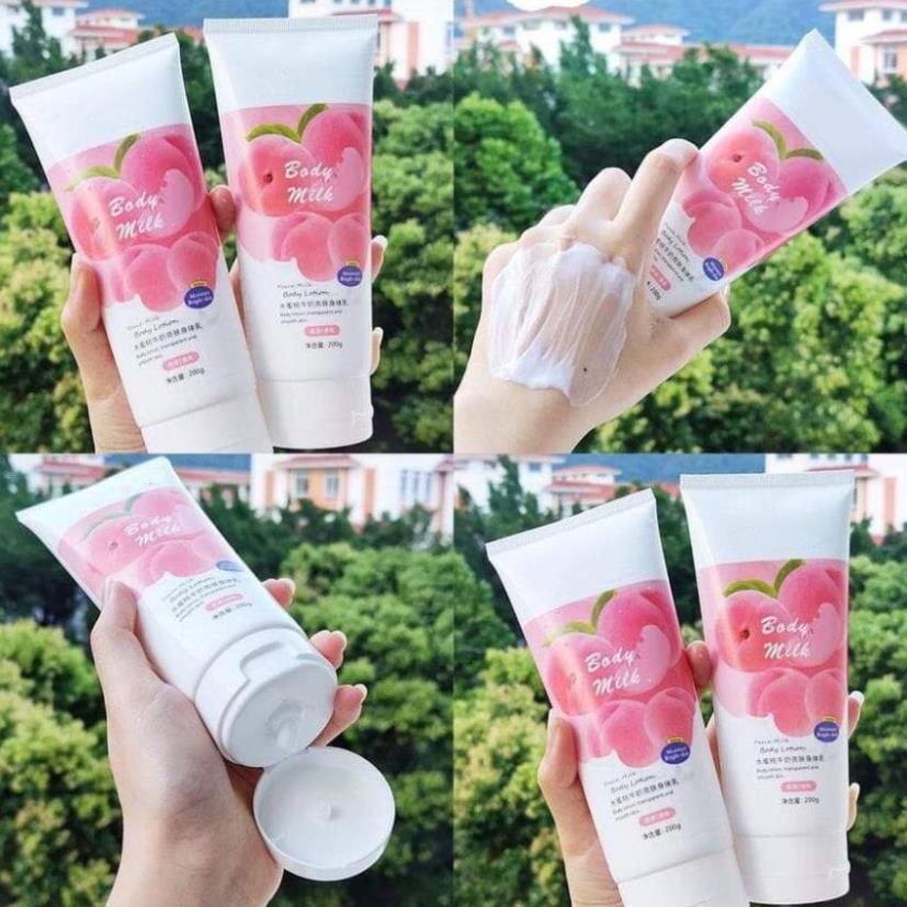 Kem Body Trắng Da, Sữa Dưỡng Thể Trắng Da Chống Nắng Toàn Thân Trái Đào Hương Nước Hoa 200ml WINK