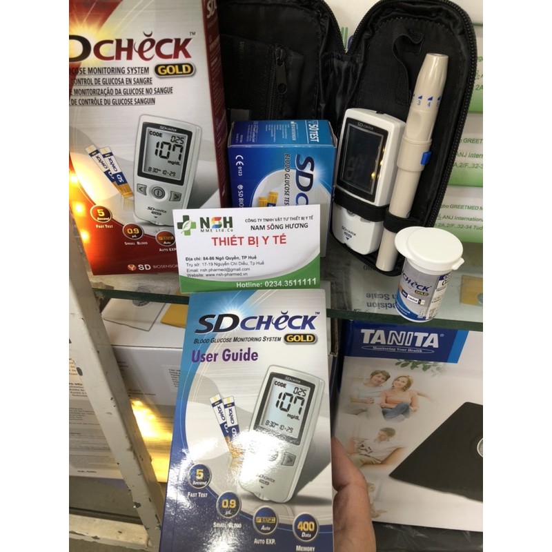 25 test thử Que thử đường huyết SD CHECK SDCHECK GOLD 25 que test thử Que thử tiểu đường SDCHECK SD CHECK GOLD HÀN QUỐC