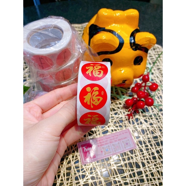 (Giao đơn từ 30k) 100 Tem dán thank you, sticker có sẵn keo dán mặt sau dùng dán hộp quà/ sản phẩm