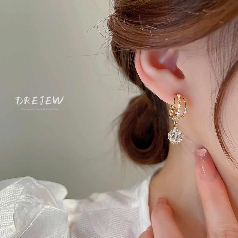 Khuyên Tai Mạ Vàng / Bạc Đính Đá Zircon Sang Trọng Thời Trang Cho Nữ 1