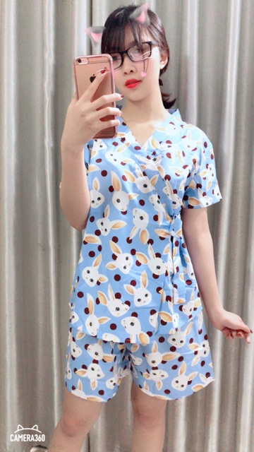 Bộ ngủ kimono tay ngắn quần ngắn siêu xinh | BigBuy360 - bigbuy360.vn