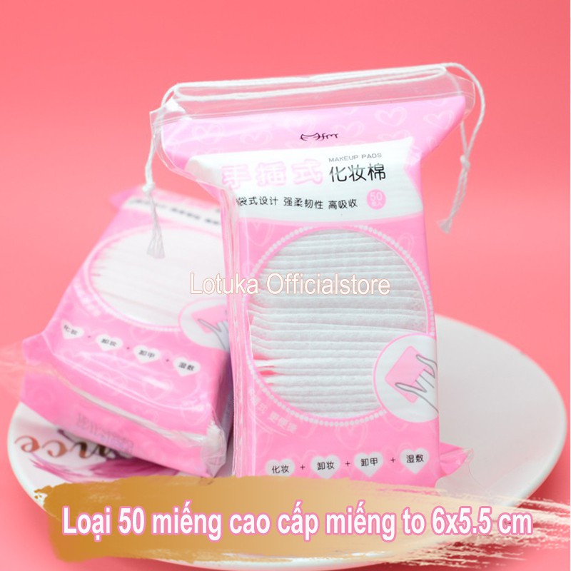 Bông Tẩy Trang Cotton Cao Cấp 50 Miếng Giá CỰC RẺ