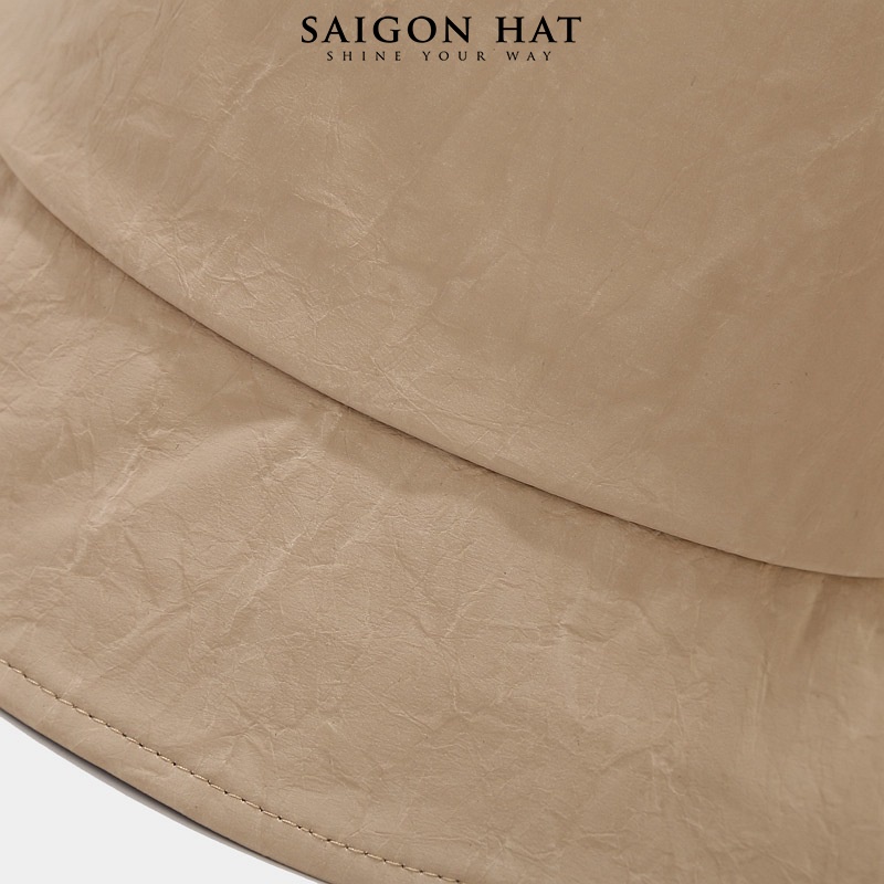 Nón bucket nữ da nhám mũ bucket tai bèo vành cụp ngắn cá tính phong cách phong cách Hàn Quốc SAIGON HAT