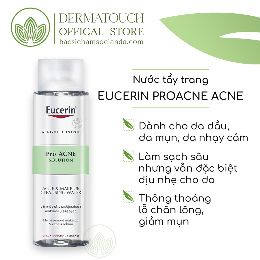 Nước tẩy trang dành cho da mụn Eucerin Proacne Acne &amp; Make Up Cleansing Water