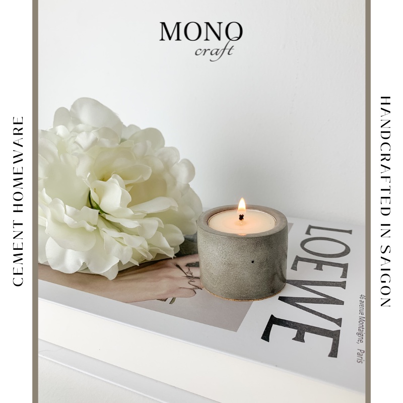 Chân Nến Tealight Xi Măng Phong Cách Tối Giản - Đế Nến Xi Măng - Quà tặng - Phụ kiện chụp ảnh - Trang trí tiệc