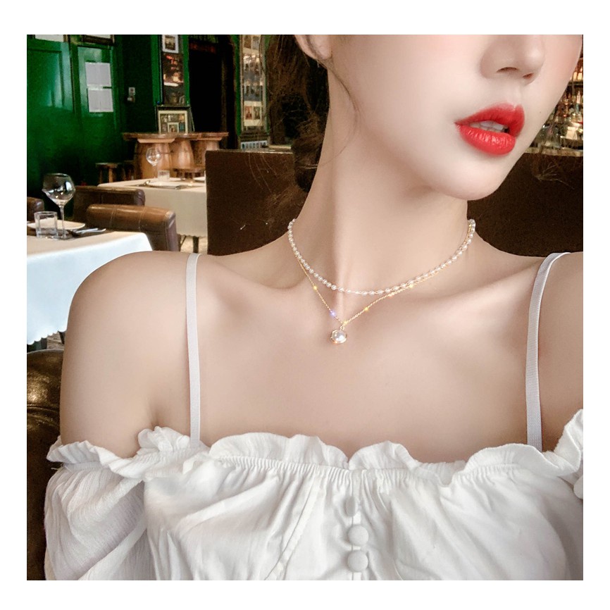 𝑭𝑹𝑬𝑬𝑺𝑯𝑰𝑷 Dây chuyền vòng cổ Lolita hai màu siêu HOT sang chảnh
