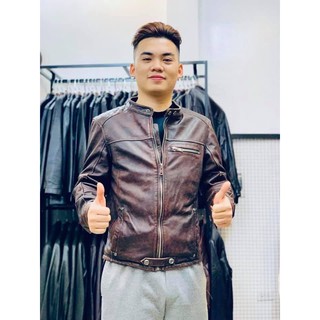 (ÁO DA THẬT 100%) ÁO DA BÒ CHẦN VAI