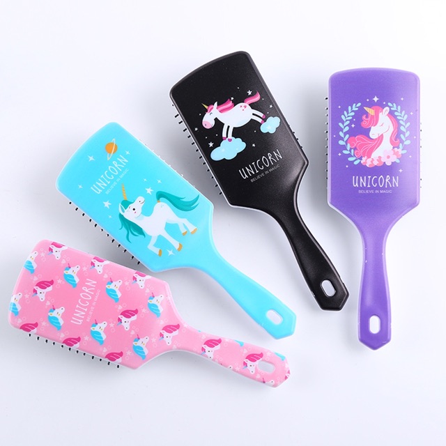 Lược gai nhựa hỗ trợ chải cúp tóc khi sấy hình unicorn siêu đáng yêu