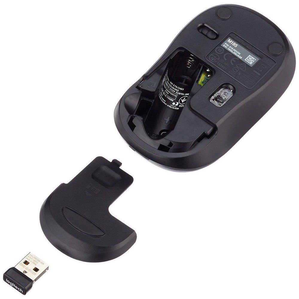 Chuột Máy Tính, Chuột Không Dây LOGITECH M186 Silent Giảm Tiếng Ồn. Tặng Kèm Pin AA