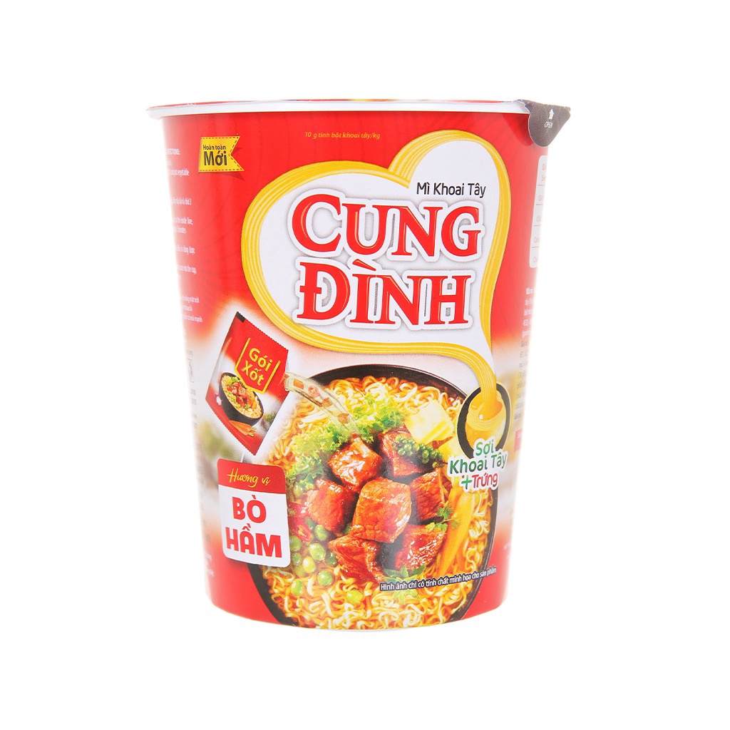 Mì Cốc Cung Đình Sườn Hầm Ngũ Quả/ Bò Hầm/ Lẩu Tôm Chua Cay Cốc (65g)