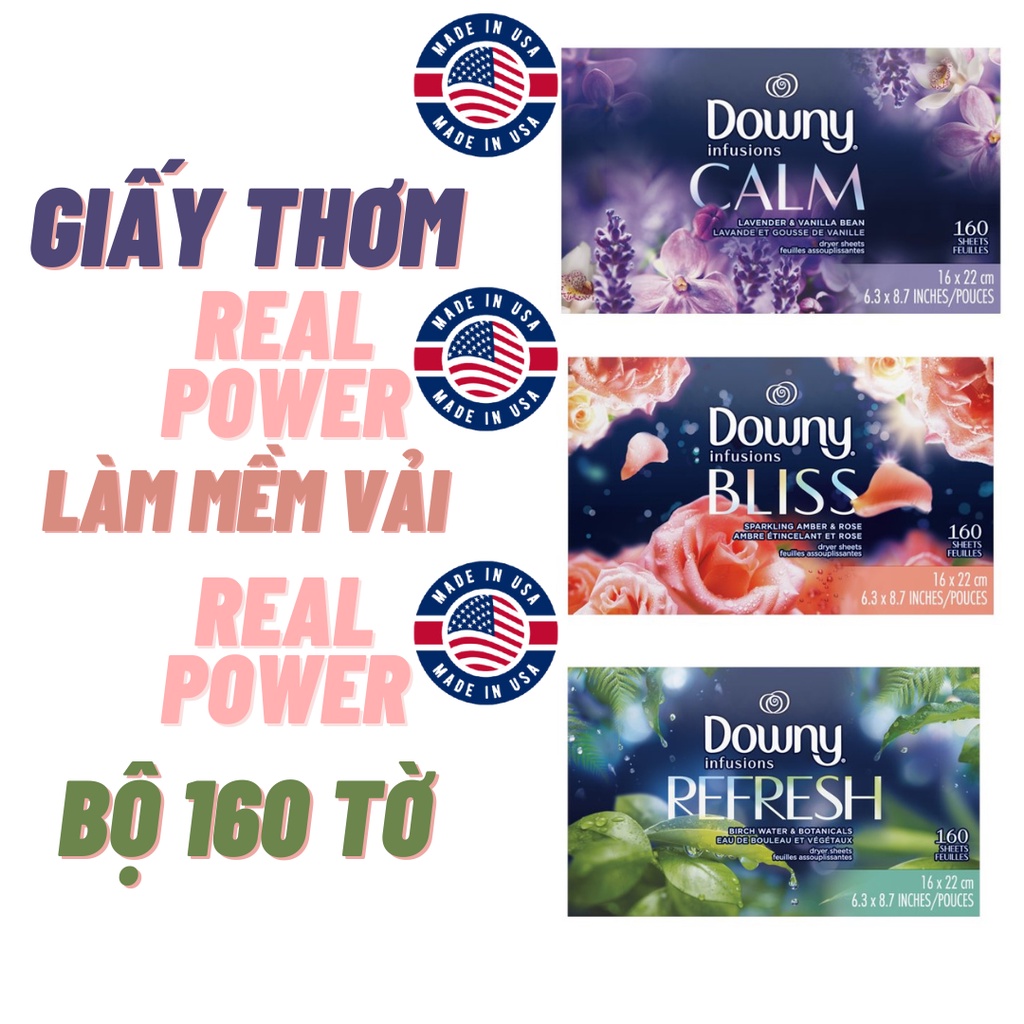[Hàng Mỹ 🇺🇸🇺🇸🇺🇸] Giấy thơm làm mềm vải Downy nguyên hộp (Nhiều mùi hương)