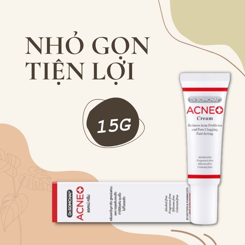 Kem thoa mụn DR.SOMCHAI ACNE giúp làm mờ vết thâm, thông thoáng lỗ chân lông, giảm thiểu dầu thừa, ngăn ngừa mụn 15g