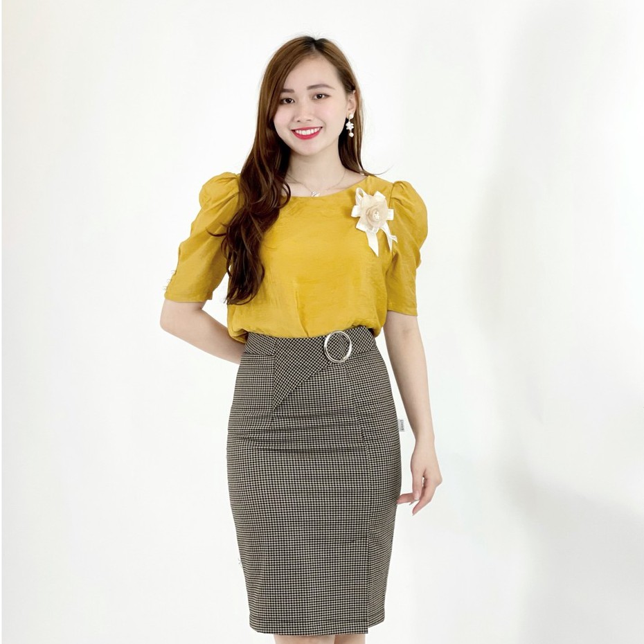 Áo sơ mi nữ công sở tay lỡ chất liệu Voan Lụa sang trọng nhẹ ,mát, phù hợp công sở dự tiệc Emvy H8