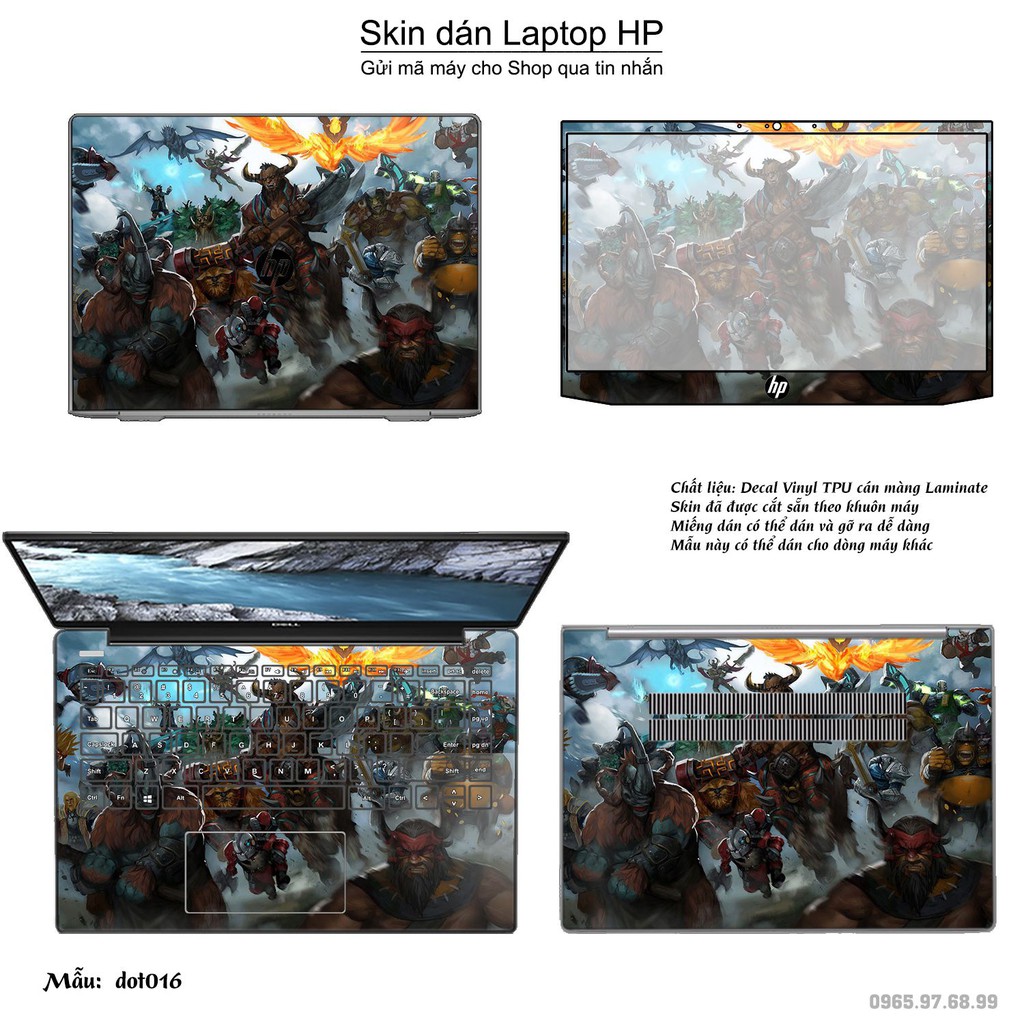 Skin dán Laptop HP in hình Dota 2 _nhiều mẫu 3 (inbox mã máy cho Shop)