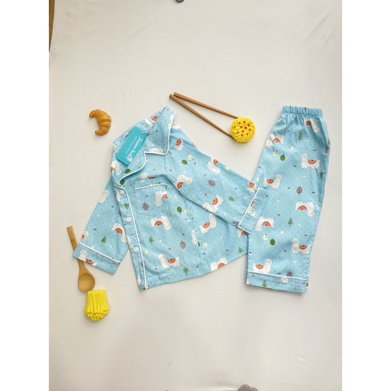 Bộ đồ yukata và pijama cho bé trai bé gái, bộ đồ mặc nhà dài tay cho bé