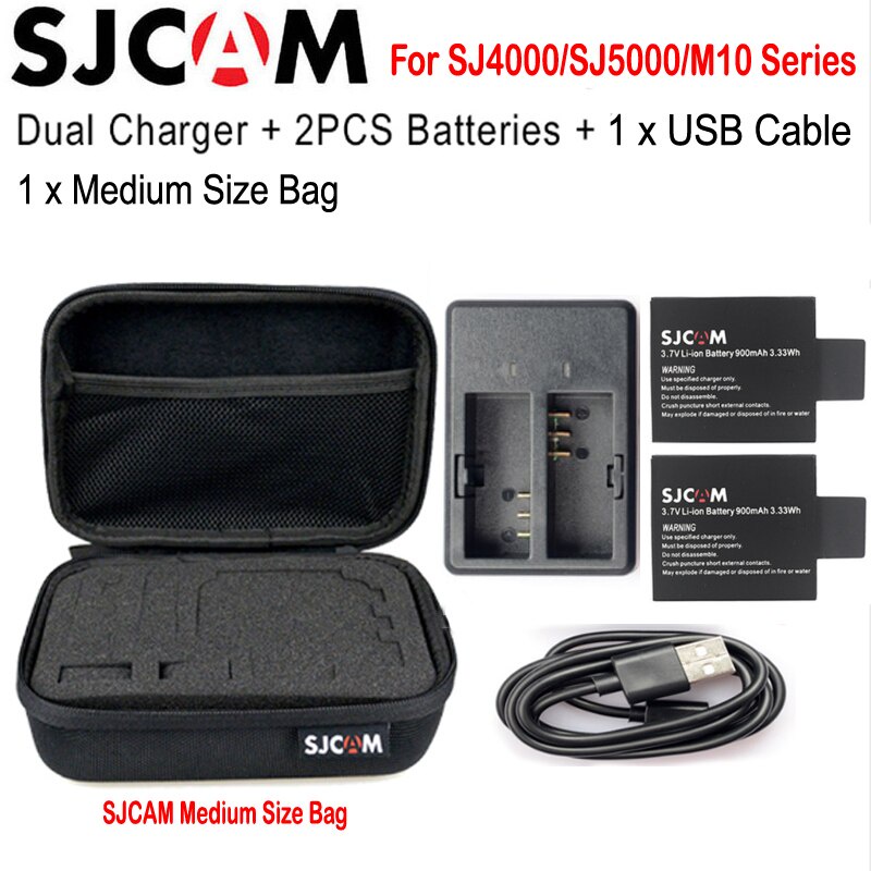Pin sạc đôi SJCAM SJ4000 900mAh cho máy ảnh SJCAM SJ4000 SJ5000 M10 | BigBuy360 - bigbuy360.vn