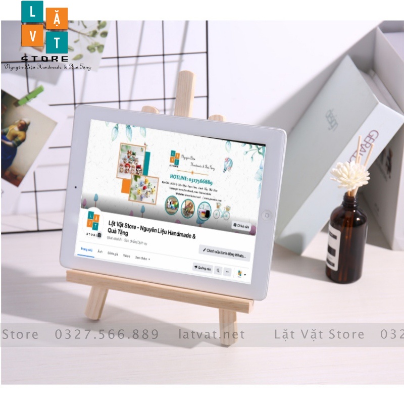 Giá đỡ điện thoại, giá đỡ iPad bằng gỗ phong cách RETRO, kẹp điện thoại iPhone, Samsung.