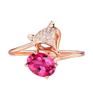 Nhẫn mạ vàng hồng đính đá ruby sang trọng cho nữ