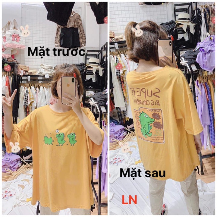 Áo phông khủng long in 2 mặt