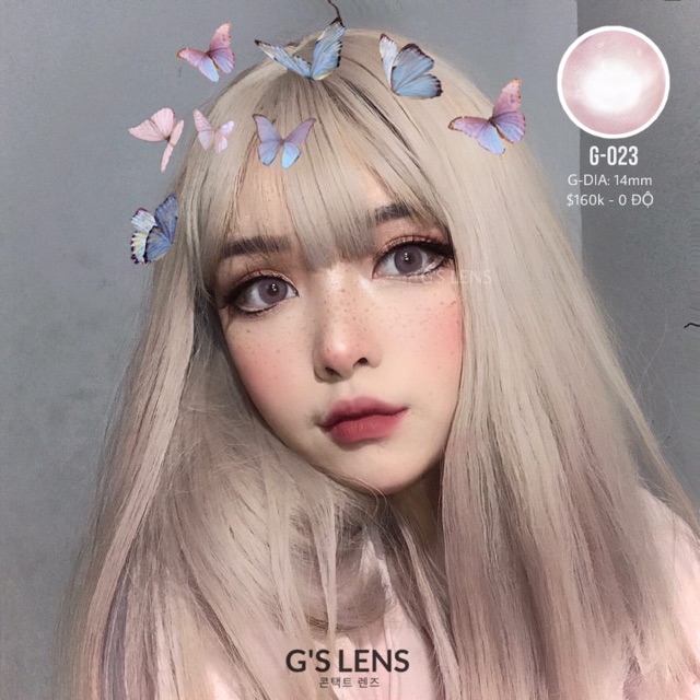 Kính Áp Tròng G'S LENS mã G-023 PINK Hồng Trơn Tây 0 Độ
