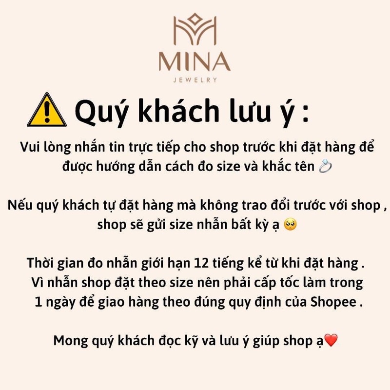 Nhẫn Cặp Đôi bạc khắc tên tình yêu nam nữ cao cấp NC097 - Trang Sức MINA JEWELRY