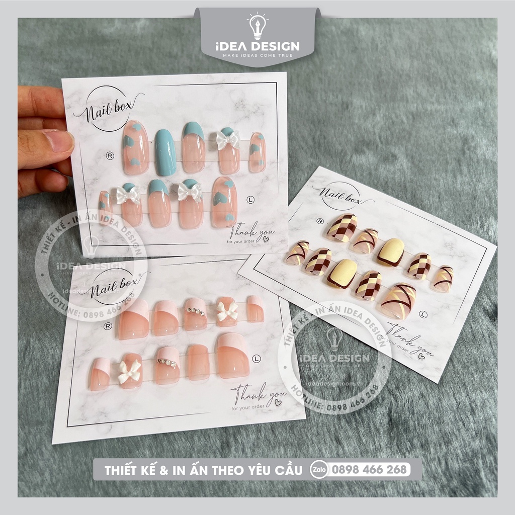 Tag Gắn Móng Tay, Tag NailBox, Thẻ Gắn Móng Tay Giả, Bìa Nail Box, Thẻ NailBox - Size 11x9cm - Giấy C300