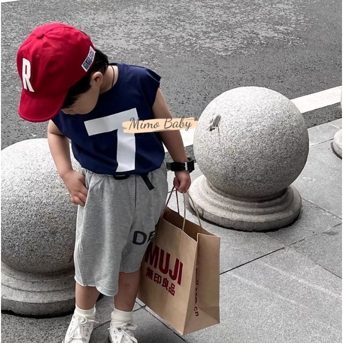 Mũ lưỡi trai vải mềm in hình chữ cái dễ thương cho bé MH122 Mimo Baby