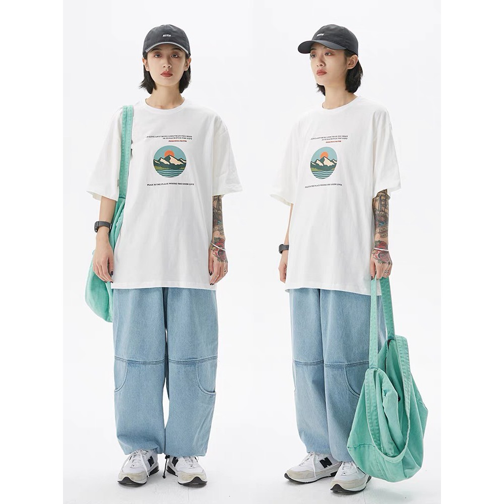 Áo thun nam nữ moutian from rộng unisex,áo cổ tròn chất cotton xịn 4 chiều  AS012