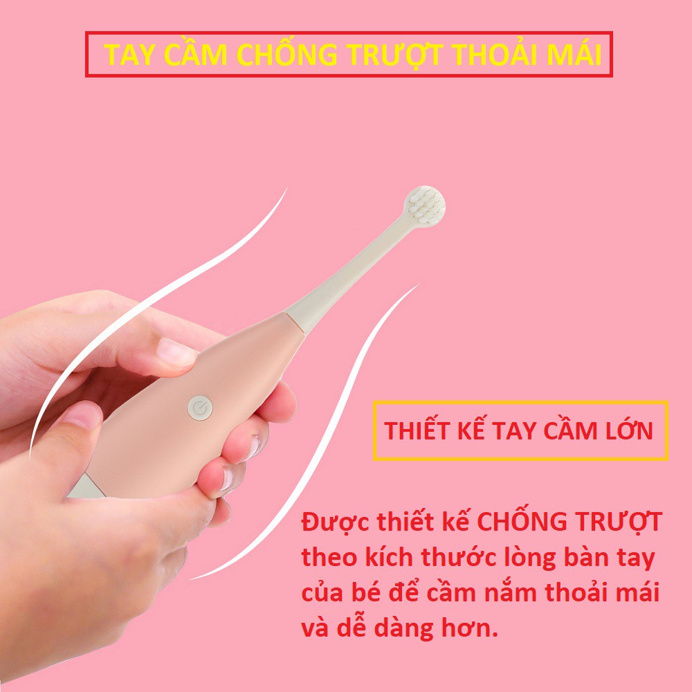 Bàn chải đánh răng điện tự động an toàn cho bé Bàn chải điện kids cao cấp ✅