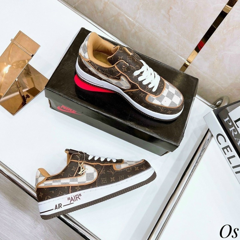 Giày thể thao sneaker cổ thấp jd hoa lv kẻ ô fullbox ( full size nam nữ )