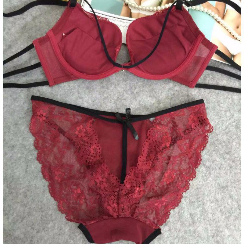 Set áo lót 2 dây & quần lót nữ thêu ren