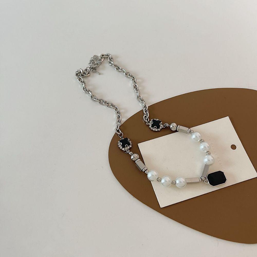 Vòng Cổ Ngọc Trai Đen Phong Cách Punk Thanh Lịch