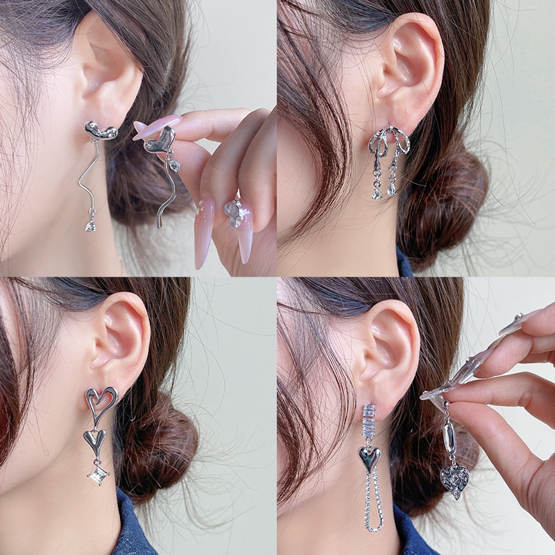 Bông Tai Mạ Bạc 925 Thiết Kế Ngọt Ngào Thời Trang Hàn Quốc