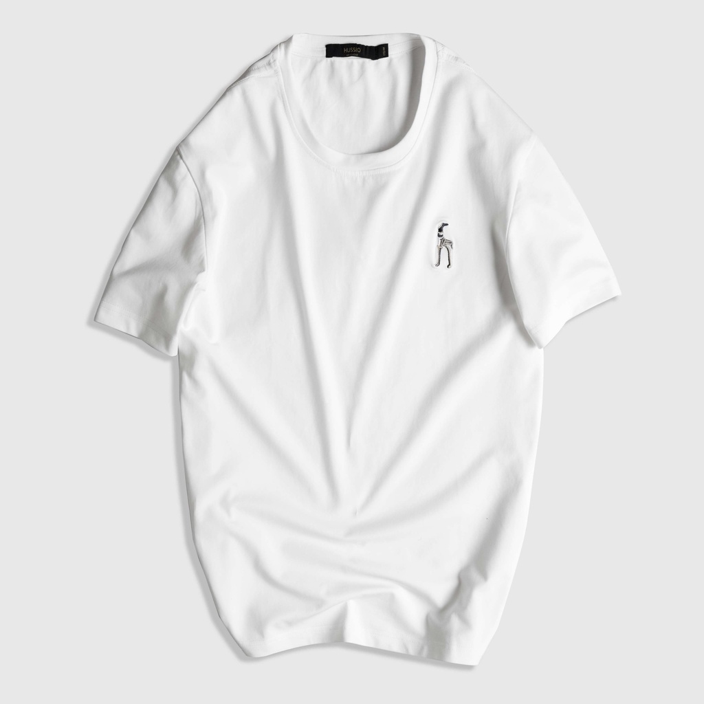 Áo thun nam trơn HUSSIO cotton co giãn dáng suông