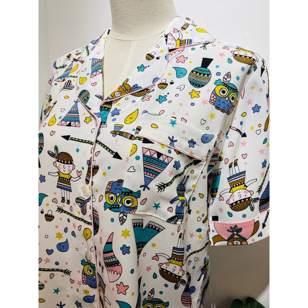 VIBES Đồ Bộ Pijama Mặc Nhà Owl White Py Set