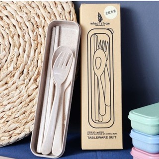 Bộ thìa, dĩa, đũa 3 chi tiết bằng lúa mạch
