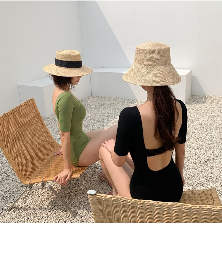 Đồ Bơi Một Mảnh Cổ Vuông Hở Lưng Phong Cách Hàn Quốc Thời Trang Dành Cho Nữ