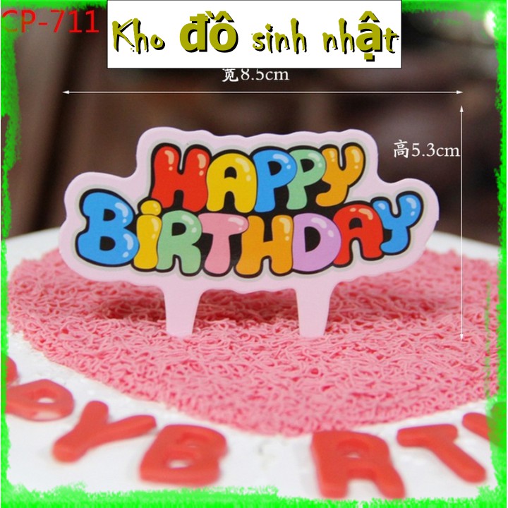 Túi 50 hình giấy Happy birthday Bánh Nhỏ - Trang trí bánh kem,bánh sinh nhật