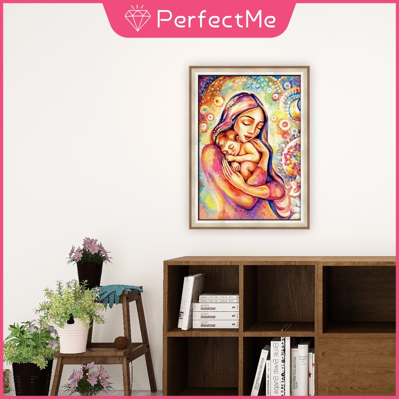 Tranh Đính Đá Kim Cương Toàn Bộ 5D DIY Hình Mẹ Yêu Mẹ