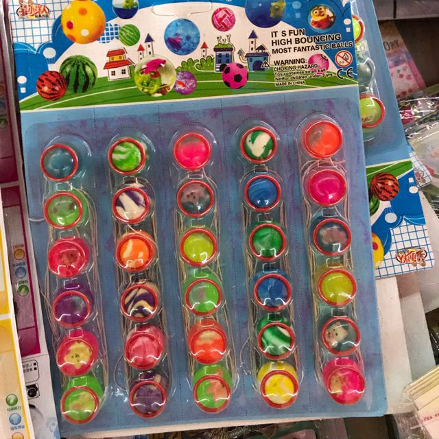 30 quả bi nảy kèm dây cầm