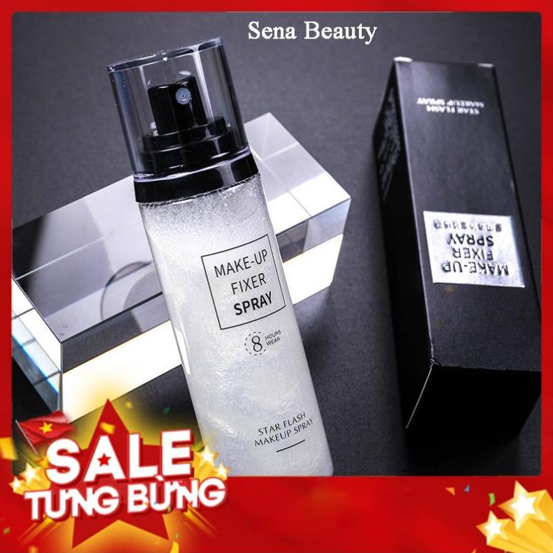 Xịt khóa trang điểm cố định lớp make up Star Flash Spray 8 Hours Wear 100ML Sena Beauty  - chúly