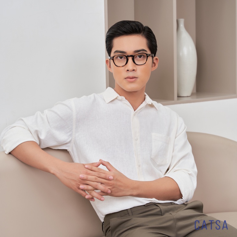 Áo sơ mi trắng CATSA, shirt trắng form rộng Oversize mặc thoải mái, phong cách ASC347