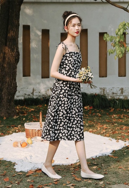 ( CÓ ẢNH THẬT ) Váy HAI DÂY hoa nhí vintage | BigBuy360 - bigbuy360.vn