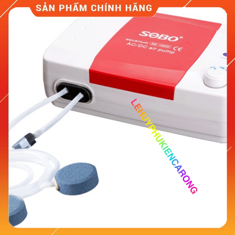 Máy Sủi Oxy Tích Điện Sobo 2 Vòi SB-10000 - Tặng Kèm Phụ Kiện 2 Đầu Sủi Tròn , 2M Dây OXY Công Suất 12W - 2x5 Lít/Phút