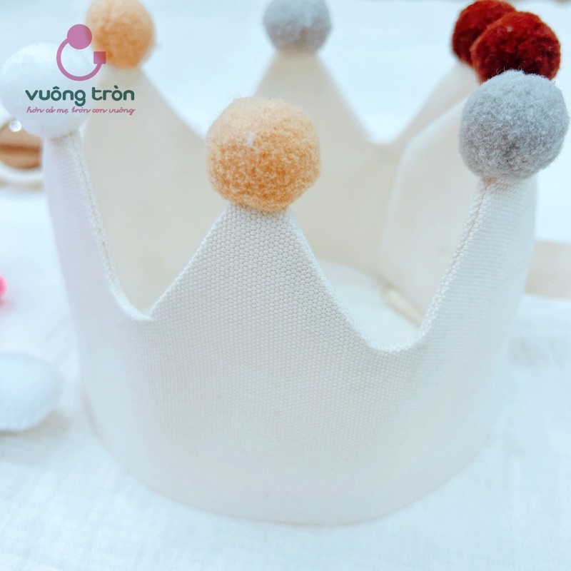 Vương miện cho bé phong cách hàn quốc cao cấp Vuông Tròn mũ chụp ảnh , sinh nhật
