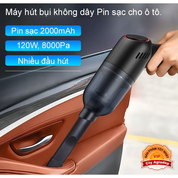 Máy hút bụi mini ST8000 Pin sạc không dây trong nhà, oto, xe hơi tiện dụng